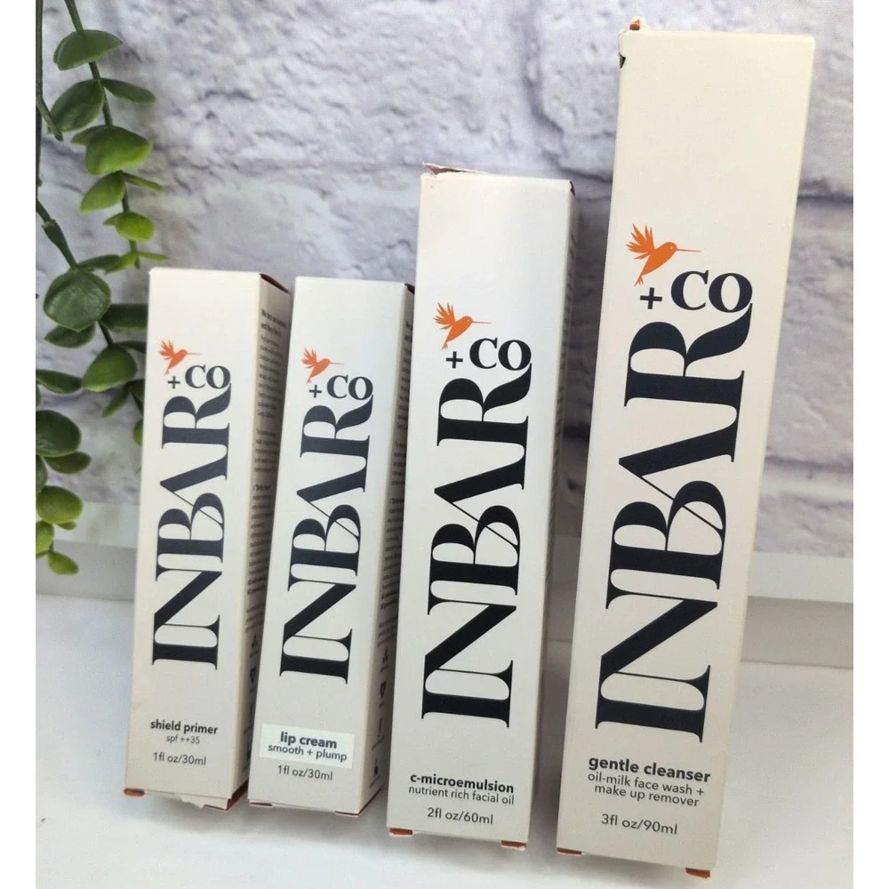 $198 RETAIL LOT 4!🖤INBAR +Co.‎ Shield Primer Lip Cream C-MicroEmulsion Cleanser